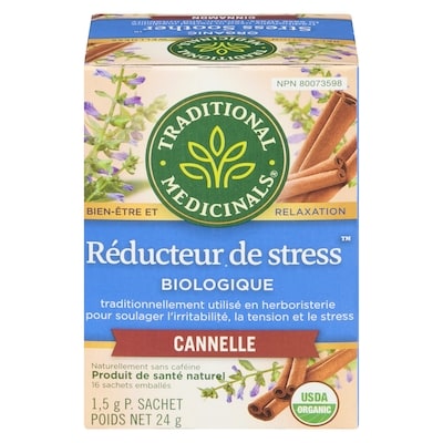 Traditional Medicinals Réducteur De Stress Cannelle Biologique Sachets Emballés 16 ea, 0,44 $/1ch