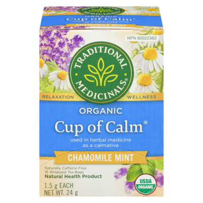 Traditional Medicinals Cup Of Calm Lavender Mint Organic Wrapped Tea Bags 16 ea, $0.44/1ea
