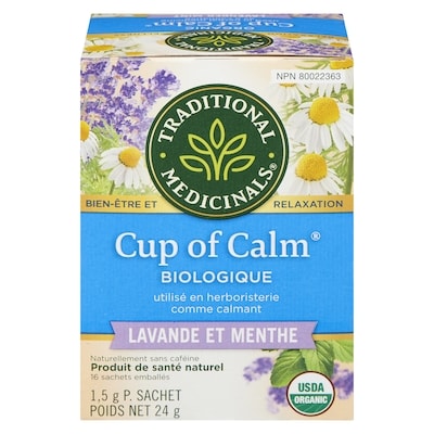 Traditional Medicinals Cup Of Calm Lavande Et Menthe Biologique Sachets Emballés 16 ea, 0,44 $/1ch
