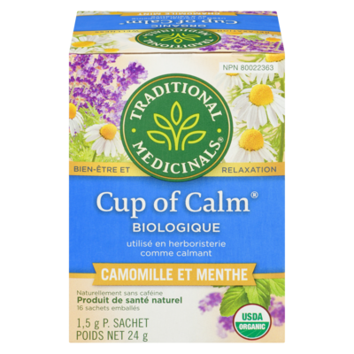 Traditional Medicinals Cup Of Calm Lavande Et Menthe Biologique Sachets Emballés 16 ea, 0,44 $/1ch