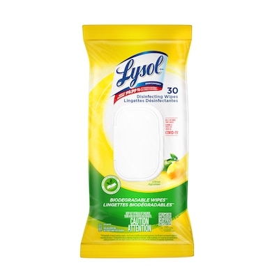 Lysol Lingettes désinfectantes pour surfaces, désinfectant, nettoyage, assainissement 30 ea, 0,14 $/1ch