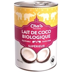 Cha’s Organics Lait de coco biologique 400 ml, 1,25 $/100ml