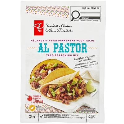 President's Choice Al Pastor Taco Seasoning Mix 24 g, $5.37/100g