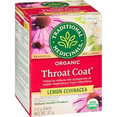 Throat Coat Lemon Echinacea Organic Wrapped Tea Bags