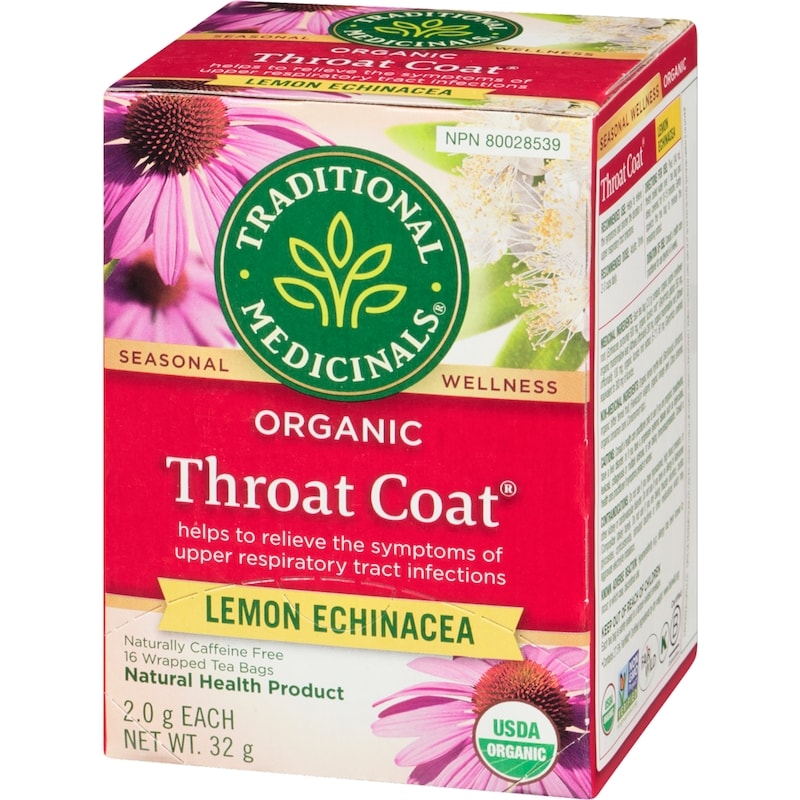 Throat Coat Lemon Echinacea Organic Wrapped Tea Bags