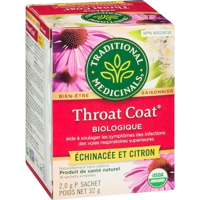 Throat Coat Échinacée Et Citron Biologique Sachets Emballés