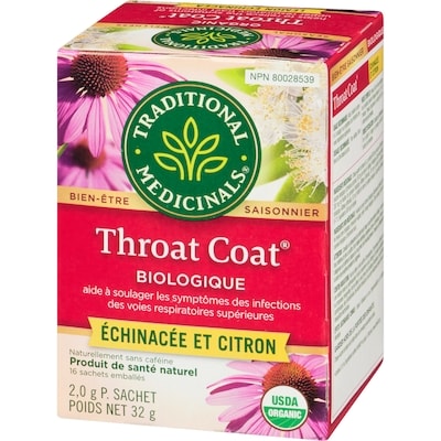 Throat Coat Échinacée Et Citron Biologique Sachets Emballés