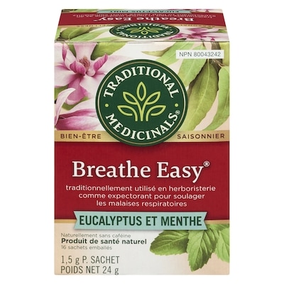 Traditional Medicinals Breathe Easy Eucalyptus Et Menthe Sachets Emballés 16 ea, 0,44 $/1ch