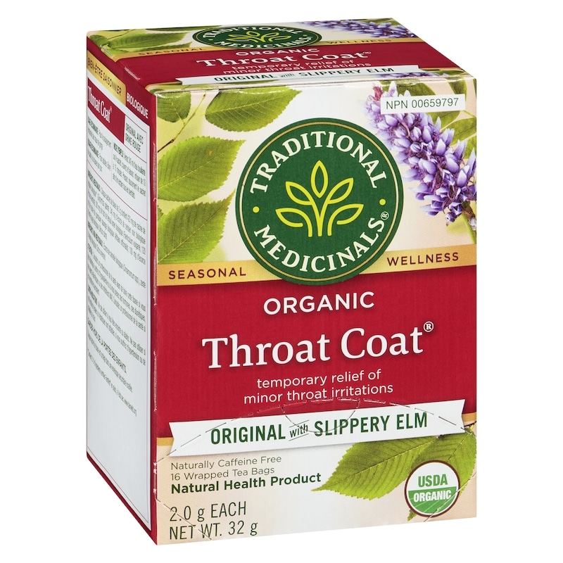 Throat Coat Original With Slippery Elm Organic Wrapped Tea Bags