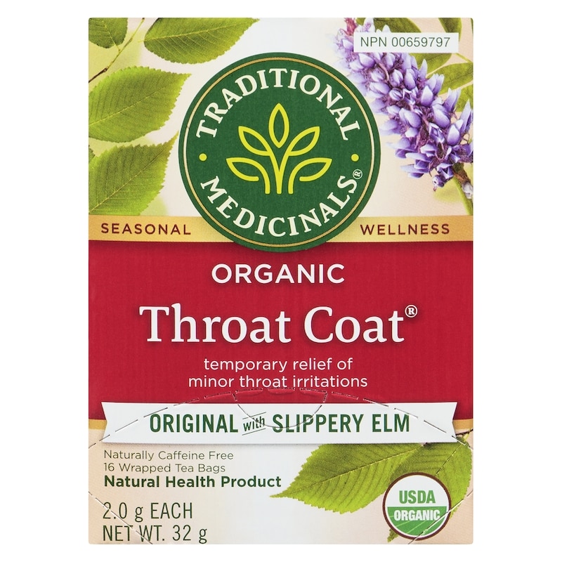 Throat Coat Original With Slippery Elm Organic Wrapped Tea Bags