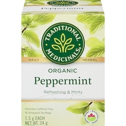 Traditional Medicinals Peppermint Organic Wrapped Tea Bags 16 ea, $0.34/1ea