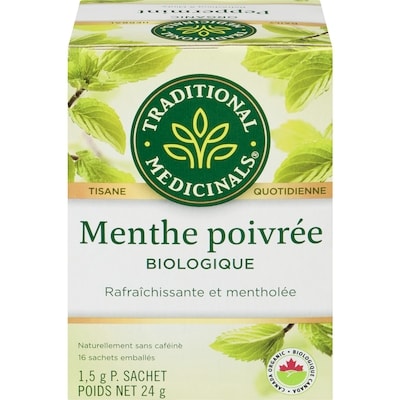 Traditional Medicinals Menthe Poivrée Biologique Sachets Emballés 16 ea, 0,44 $/1ch