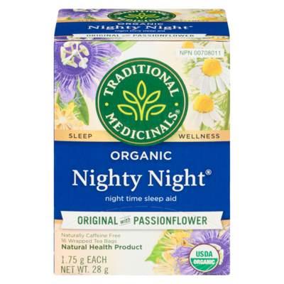 Traditional Medicinals Wrapped Tea Bags Nighty Night Original With Passionflower Organic 16 ea, $0.44/1ea