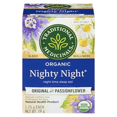 Traditional Medicinals Wrapped Tea Bags Nighty Night Original With Passionflower Organic 16 ea, $0.41/1ea
