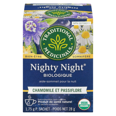 Traditional Medicinals Sachets Emballés Nighty Night Original Avec Passiflore Biologique 16 ea, 0,44 $/1ch