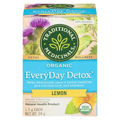 Traditional Medicinals Everyday Detox Lemon Organic Wrapped Tea Bags 16 ea, $0.34/1ea