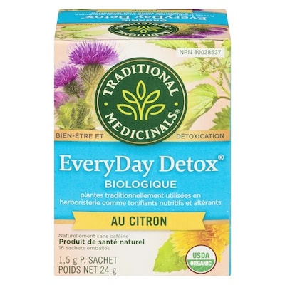 Traditional Medicinals Everyday Detox Au Citron Biologique Sachets Emballés 16 ea, 0,34 $/1ch