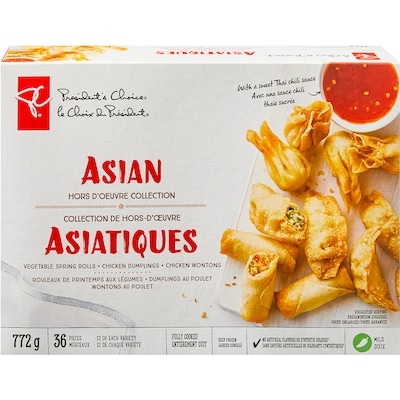 President's Choice Asian Hors d'Oeuvre Collection 772 g, $2.07/100g