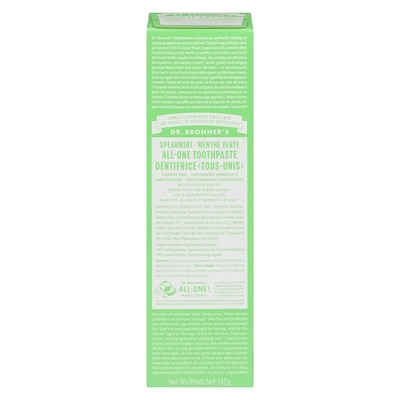 Dr Bronners DENTIFRICE A LA MENTHE VERTE 140 g, 6,42 $/100g