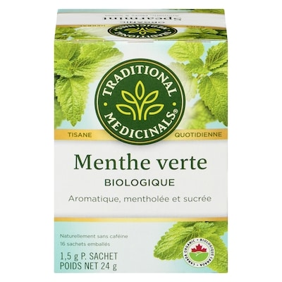 Traditional Medicinals Menthe Verte Biologique Sachets Emballés 16 ea, 0,44 $/1ch