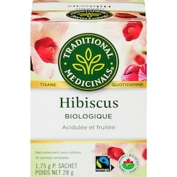 Traditional Medicinals Hibiscus Biologique Sachets Emballés 16 ea, 0,34 $/1ch