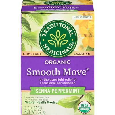 Traditional Medicinals Smooth Move Senna Peppermint Organic Wrapped Tea Bags 16 ea, $0.41/1ea