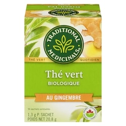 Traditional Medicinals Au Gingembre Biologique Thé Vert 16 ea, 0,34 $/1ch