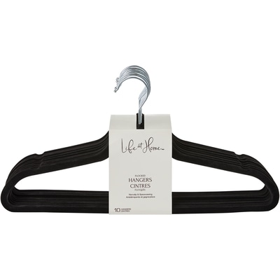 Life at Home Flocked Hangers Black 10x1.0 ea, $9.00/1ea
