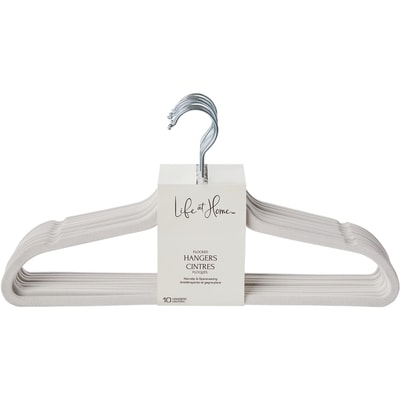 Life at Home Flocked Hangers Beige  10x1.0 ea, $0.90/1ea