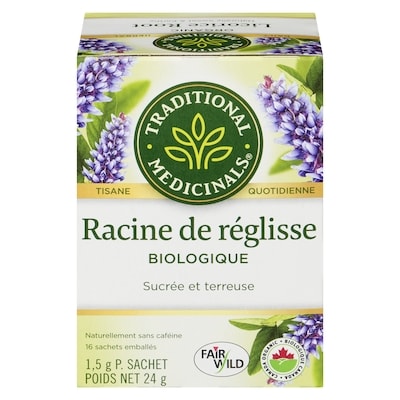 Traditional Medicinals Racine De Réglisse Biologique Sachets Emballés 16 ea, 0,44 $/1ch
