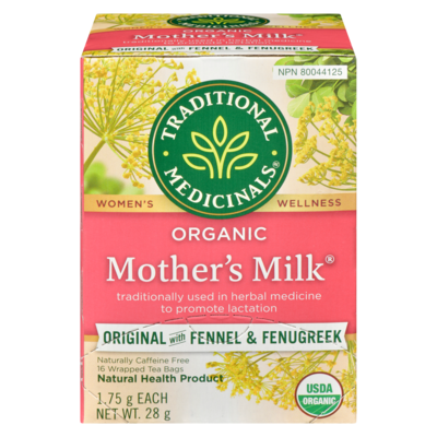 Traditional Medicinals Mother'S Milk Original With Fennel & Fenugreek Organic Wrapped Tea Bags 16 ea, $0.44/1ea
