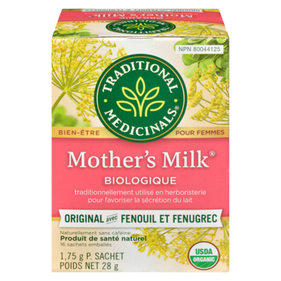 Traditional Medicinals Mother'S Milk Originale Avec Fenouil Et Fenugrec Biologique Sachets Emballés 16 ea, 0,44 $/1ch