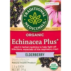 Traditional Medicinals Echinacea Plus Elderberry Organic Wrapped Tea Bags 16 ea, $0.34/1ea