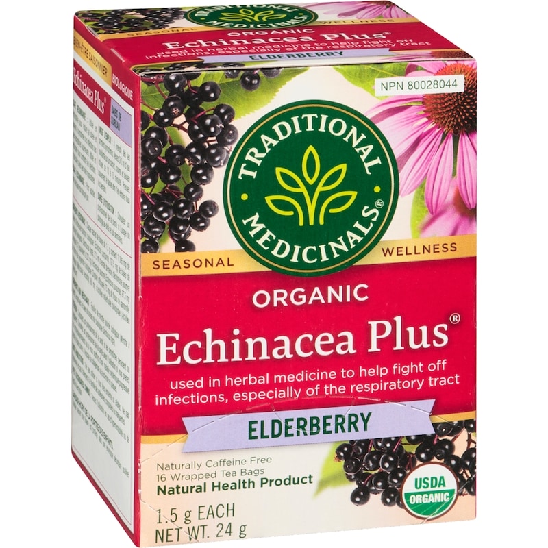 Echinacea Plus Elderberry Organic Wrapped Tea Bags