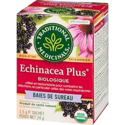 Echinacea Plus Baies De Sureau Biologique Sachets Emballés