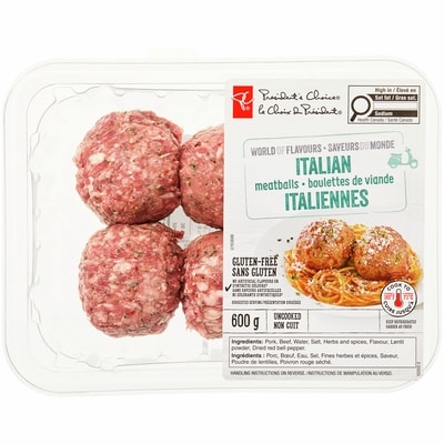 le Choix du Président Boulettes de viande italiennes 600 g, 2,17 $/100g