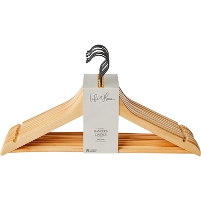 Life at Home Natural Wooden Hangers 8 Pack 8x1.0 ea, $0.94/1ea