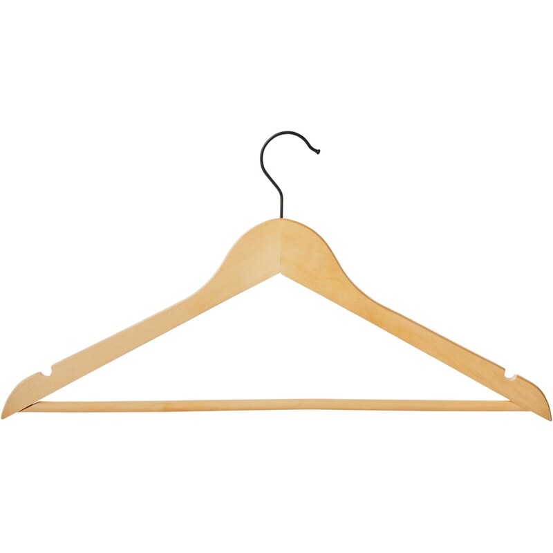 Natural Wooden Hangers 8 Pack