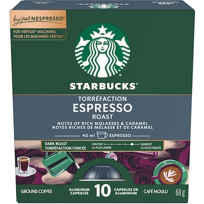Starbucks Espresso Roast For Nespresso Vertuo 68 g, $19.10/100g