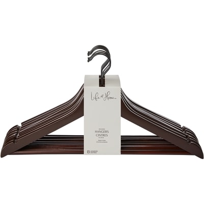 Life at Home Dark Wooden Hangers 8 Pack 8x1.0 ea, $0.94/1ea