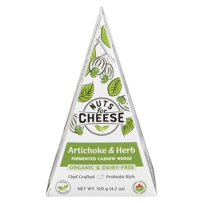 Nuts for Cheese Organic & Dairy-Free Fermented Cashew Product Artichoke & Herb 120 g, $9,991.67/100g