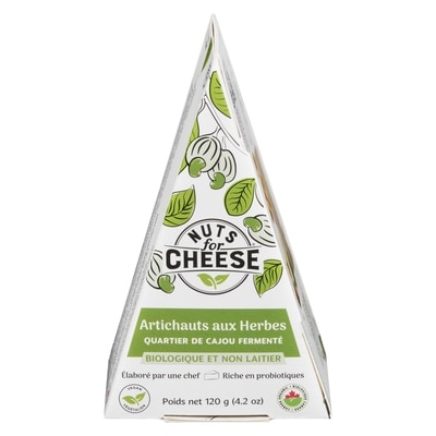 Nuts for Cheese Biologique Et Sans Produits Laitiers Produit De Noix De Cajou Fermentée Artichauts Aux Herbes 120 g, 10 000,00 $/100g