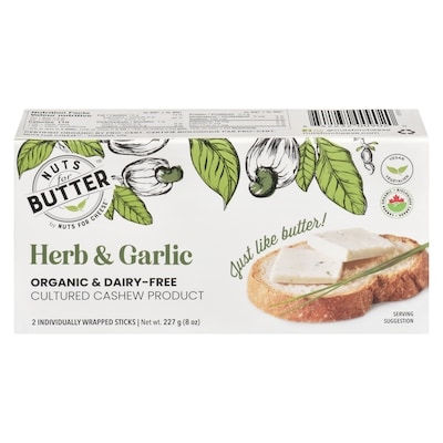 Nuts for Cheese Cultured Cashew Product Herb & Garlic Organic 227 g, $5.28/100g