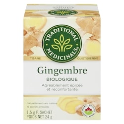 Traditional Medicinals Sachets Emballés Gingembre Biologique 16 ea, 0,39 $/1ch