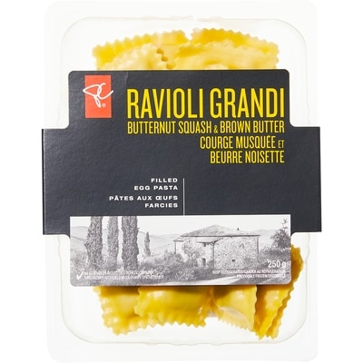 PC Collection noire Ravioli grandi à la courge musquée et au beurre brun 250 g, 3,60 $/100g