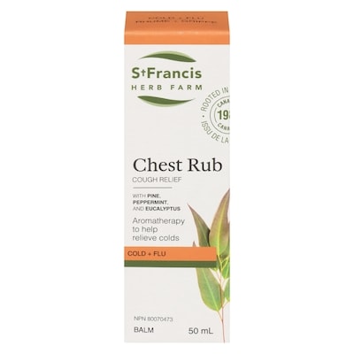St Francis Herb Farm Chest Rub Cough + Cold Balm 50 ml, $49.98/100ml