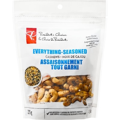 President's Choice Everything-Seasoned Cashews 275 g, $3.45/100g