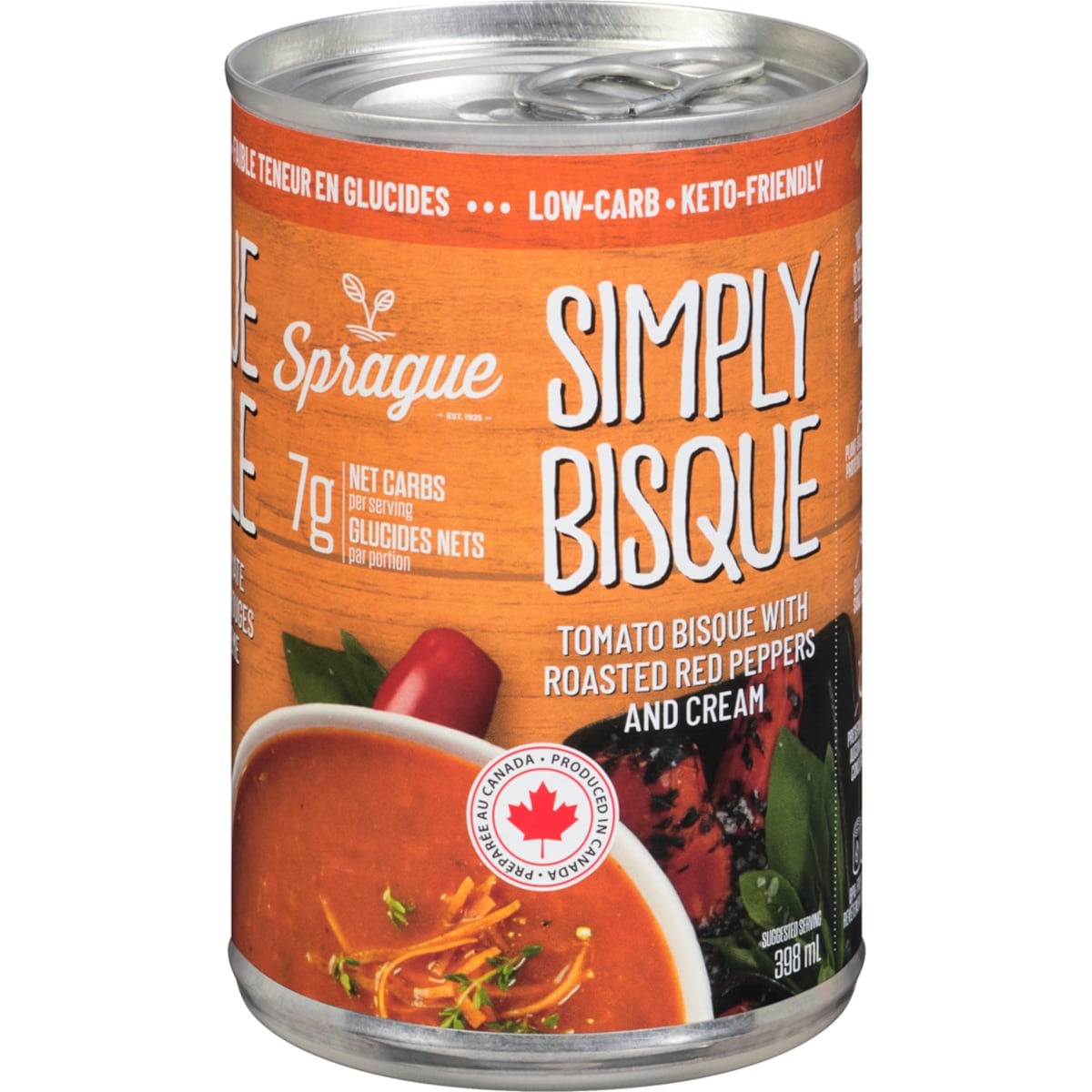 Sprague Tomato Bisque With Roasted Red Peppers And Cream Simply Bisque 398 ml, $1.63/100ml