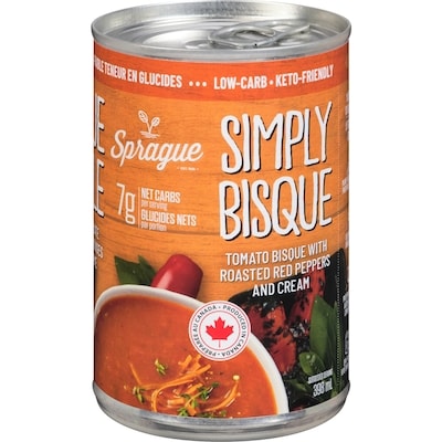 Sprague Tomato Bisque With Roasted Red Peppers And Cream Simply Bisque 398 ml, $1.63/100ml
