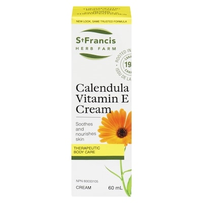 St Francis Herb Farm Therapeutic Body Care Calendula Vitamin E Cream 60 ml, $44.98/100ml